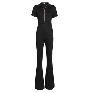 WeWoreWhat Black Denim Jumpsuit